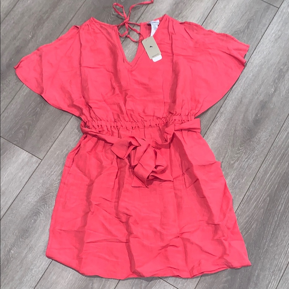 Tommy Bahama St. Lucia Split Shoulder Dress in Coral Coast